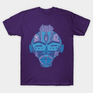 Mountain Blue African Mask 4 T-Shirt